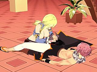 Lucy Natsu Fairy Tail Hentai Blowjob and Cumshot Action