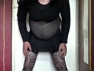 Bisexual crossdresser loves toys but craves real cock