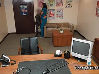 Nurse Housewife Rides Fat Dick Hard at Office!