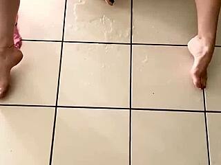 Young Pretty Girl Squirts Powerfully In Living Room While Waiting For Hard Fucking