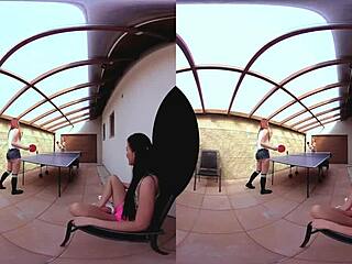 three stunning czech redheads play wild table tennis in pov group action