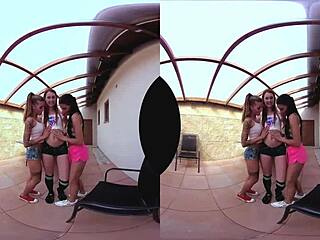 three stunning czech redheads play wild table tennis in pov group action