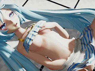Miku gets wet and teases by the pool in part 1