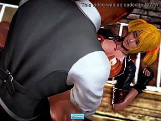 Blonde Hentai Character Gets Bent Over for Intense Doggystyle Sex and Blowjob