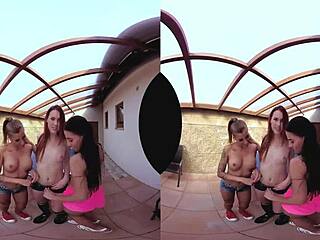 three stunning czech redheads play wild table tennis in pov group action