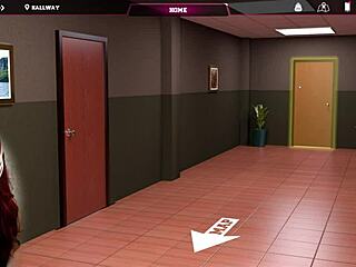 College babe in 3d cartoon without panties under the desk