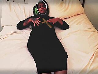 Nun in threesome with two priests gets face fucked