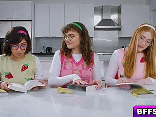 Bffs8 com-Harper Red, Naudi Nala, and Ozzy Sparx dive into lustful college desires