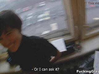 fucking glasses girl in a quickie, best deal ever 😏