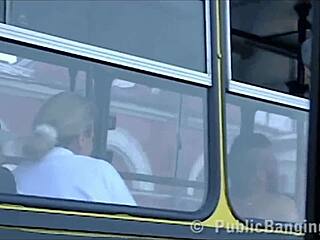 Crazy couple’s daring bus sex shocks passengers daily. Big dick action unfolds!