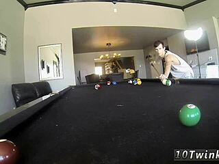 Nerdy BOY GETS ASS FUCKED in the POOL CUES GALLERY.