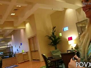 Legal age teen sucking and licking balls in rough blowjob scene