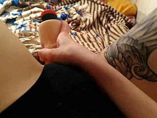 horny babe goes wild with a big dildo for self-pleasure