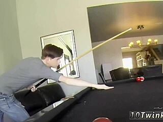 Nerdy BOY GETS ASS FUCKED in the POOL CUES GALLERY.