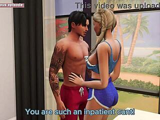 Lovely night with stepsister turns rough, fucking her tight pussy in Sims 4 animation 😈