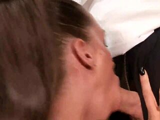 Sexy Brunette Fucked in White Stockings