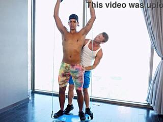 Workout Buddies Get Sweaty With Cock Play and Rimjobs!