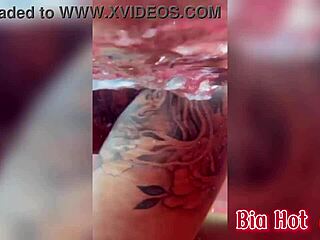 Bia hot morena calling you to enjoy the heat in the naked pool