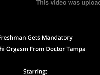 freshman phoenix rose feels intense hitachi magic wand orgasms from doctor tampa during her physical