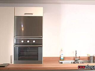 Assfucked maid babe gets bent over for doggystyle creampie in interracial anal scene