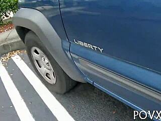 a young 18+ teen gets roughly fucked in pov doggystyle