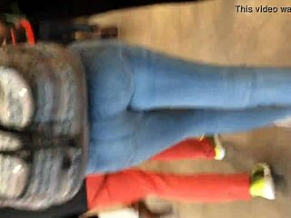 Hidden camera catches candid ass in action.