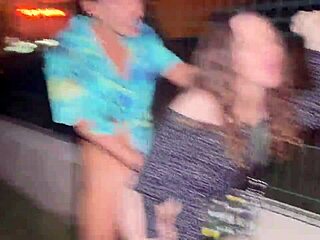 Young Amateur Rides Big Cock in Cowgirl on Street.