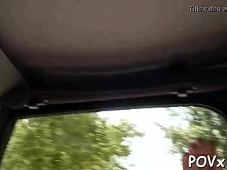 Look, cutie exposes her pussy in nature for hot fucking