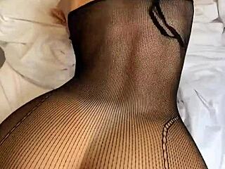 Tory Sweety in fishnets craves Ralf Christian's big cock for passionate rough sex.