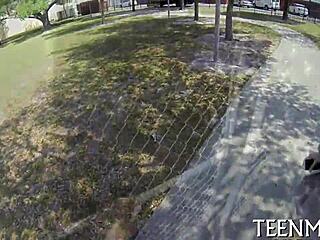 Filling Teen Scarlett Sawyer's Mouth with Cum in Rough Doggystyle Blowjob Session