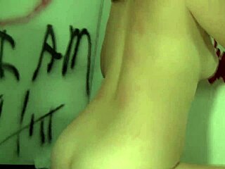 Blonde honey reveals tight pussy through glory hole blowjob