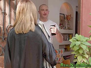 beautiful nuru masseuse gets intriguing nuru massage session