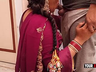 Punjabi bhabhi bends over in the bathroom, craving bihari's dick in her pussy during his piss.