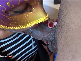 hey, that huge cock just won't fit in the married woman's mouth... pau pimenta style!