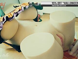 fucking britney tantaly doll in halloween lingerie with big veiny cock cumshot on tight pussy