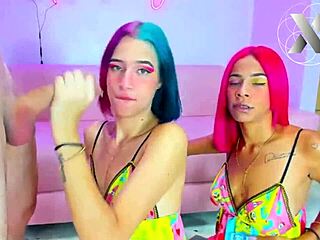 jazmin and candy fuck her rough deepthroat in a quickie group blowbang with big cocks spitting on teen faces