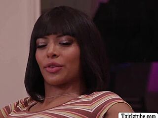 busty shemales tease with tongue on nipples and ass