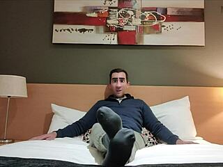 Step Gay Dad Shares Hotel Bed, Wants To Be Fucked By Hot Stepdad With Feet Fetish