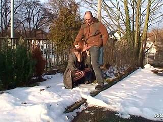 Real Ginger Street Whore Has Outdoor No Condom Sex with Stranger