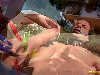 i stroked that monster cock outdoor, feeling her pussy orgasm with my handjob.