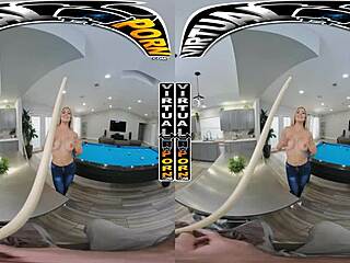 Watch Caitlin Bell dominate billiards with her big tits and latin milf charm!