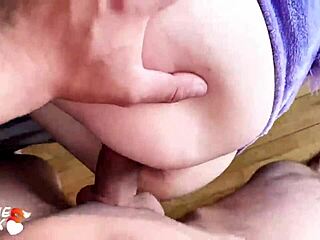 Babe feels intense pleasure from morning blowjob and pussy fuck