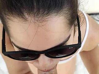 It was scorching hot at home, so Debora decided to give a deepthroat blowjob and get fucked doggy style outdoors in part 2 of the red series.