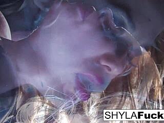 Shyla's Smoking Fetish: Blonde With Big Tits In Solo Play.