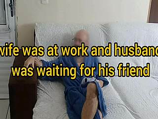 old cuckold fucks blindfolded wife at gloryhole with hidden friend