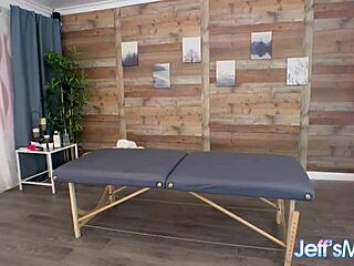 Curvy Mary, the big blonde, gives her pussy up to the masseur with total trust.