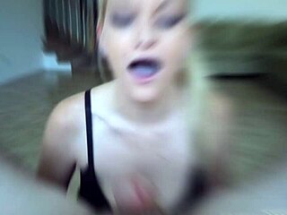 Blonde teen 18+ waiting all day to suck cock, licking balls and spitting in blowjob.