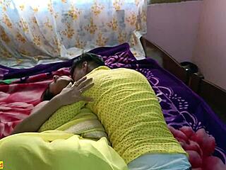 Desi girl enjoys erotic honeymoon sex in Hindi