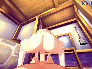 Tsunade and Naruto Uzumaki in intense hentai sex with creampie finish