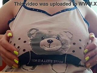 shy stepsister flashes big tits on cam instead of studying 😍